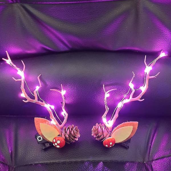 Cherry Decor Glödande julpannband Led Antler Butterfly DXGHC