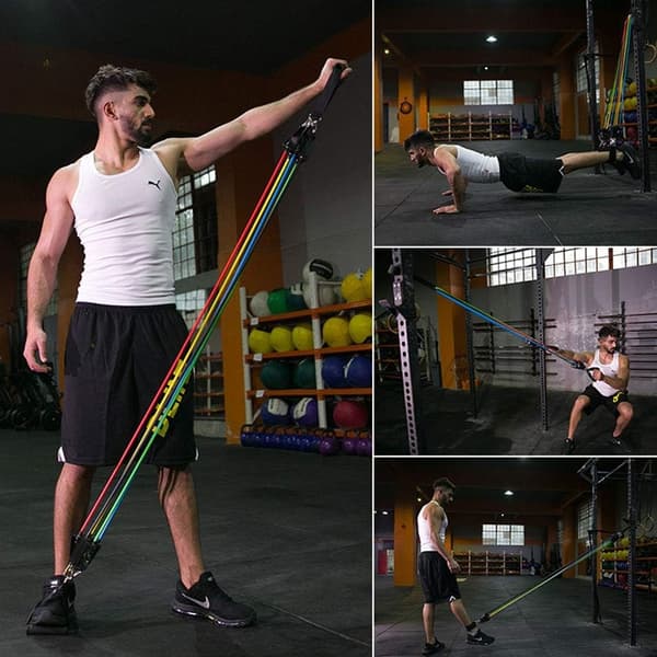 11 stk styrketreningsstropper gymnastikk trenings elastisk bånd