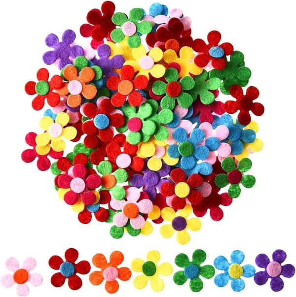 Filtede Blomsterkonvolutter, Papirblomst, 100 Stykker Stoffblomster, A