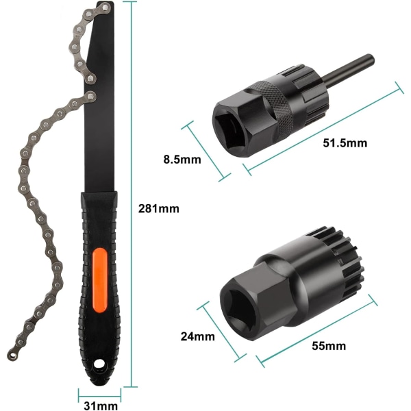 Værktøjsæt til fjernelse af cykelkassette - Cykelkædepisk