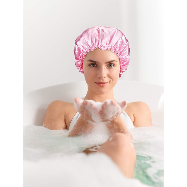 6 stk. Sovehette i Satin, Myk Elastisk Natthette