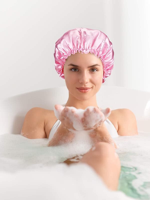 6 Stk. Sovehue Satin Bonnet Sovehat Blød Elastisk Nat H