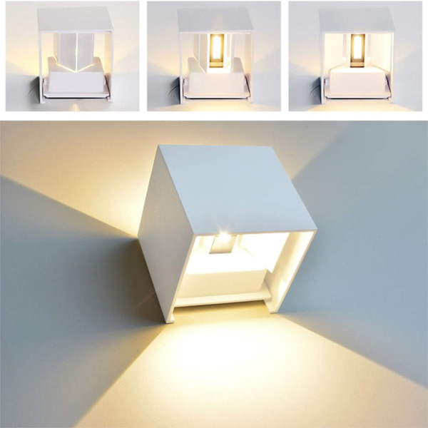 12W Moderne LED Vægslampe/Udendørs Vægslys, Justerbar Strålevinkel