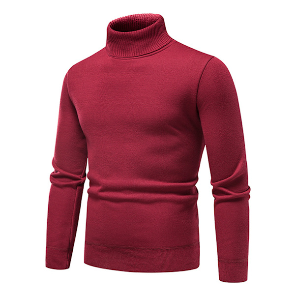 Herrar Tröja Pullover Tjocktröja Enfärgad Hög Krage