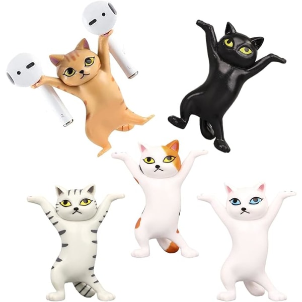 Sæt med 5 Katte Kontorartikler Holder, Dansende Kat Penholder, Dansende P