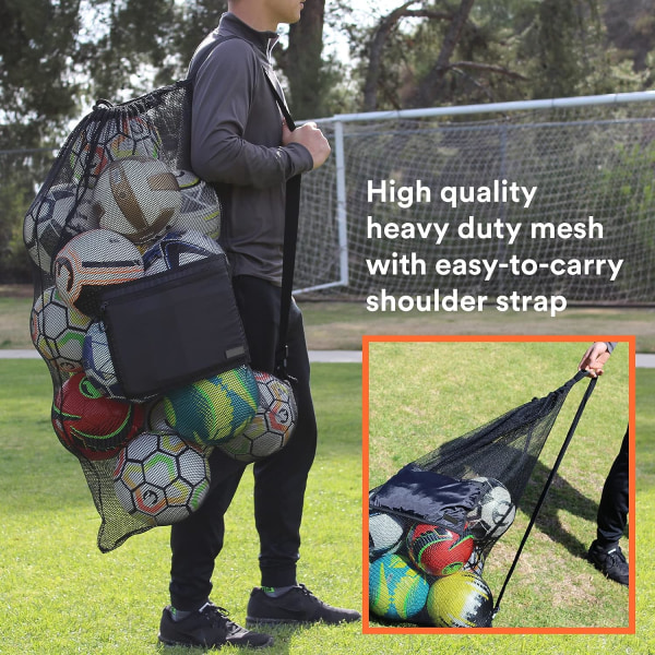 Ekstra Stor Heavy Duty Mesh Bag. Bedst til Fodbold, Vandsportsgrene