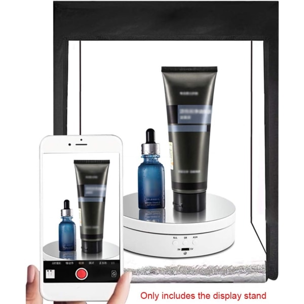 Roterende Display Stativ, 360 Grader, 3 Hastigheder, USB Oplader, 5.43\"