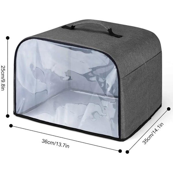 Dammskydd kompatibelt med Ninja Foodi Grill (AG301, AG302, AG400), Skydd (genomskinlig frontpanel) med förvaringsfickor, Grå