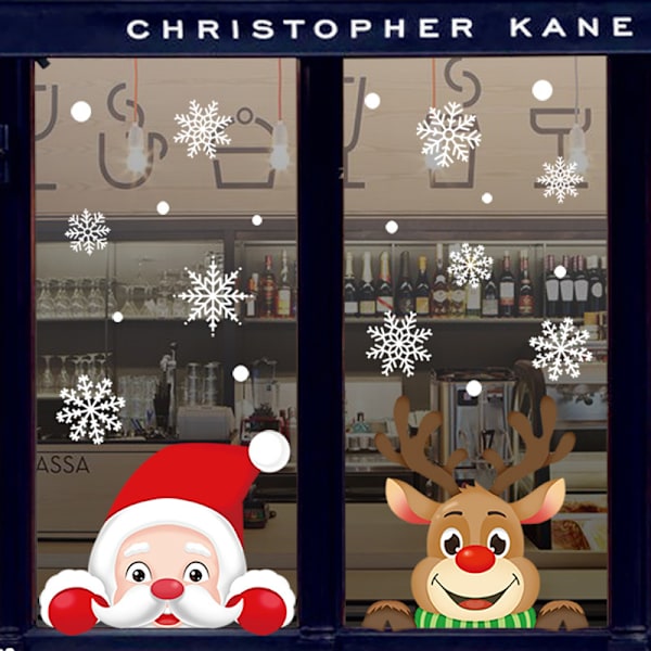 Ny jule-nisse-elg statisk klistremerke kombinasjon vindu glass Chr