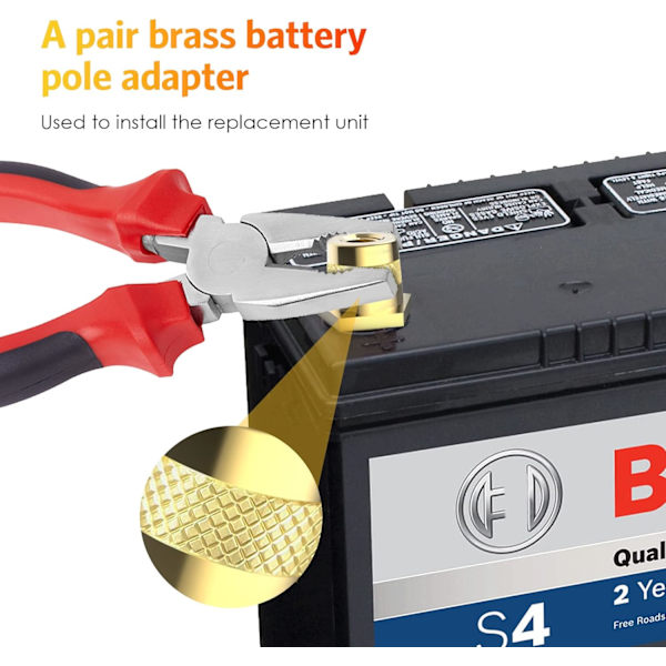 Par af Messing Batteriadaptere med 2 Skruer i Rustfrit Stål  DXGHC