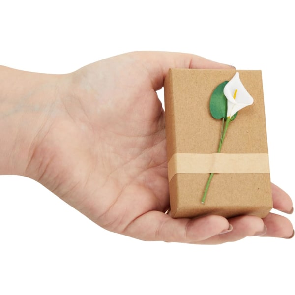Lily Blomster Kraftpapirbokser med Lokk for Smykker, Festgaver