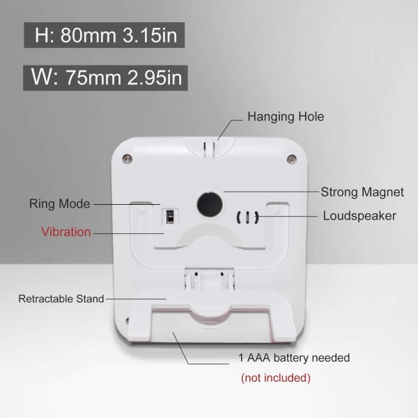 Digital Timer med Klocka/Väckarklocka Funktion 3 i 1, Magnetisk Ki