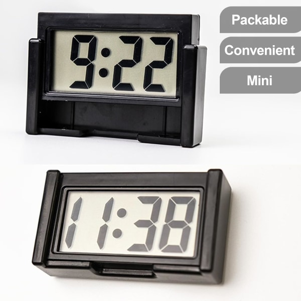 3ST Liten digital klocka Mini bilklocka Montering Watch Desktop klocka