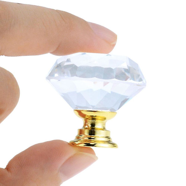 10 stk sett 30mm diamantformet design krystallglass knotter skap
