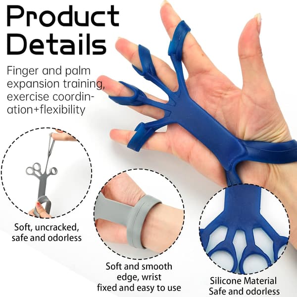 3 Pak Fingerstyrke Silikon Fingertræner Modstand B