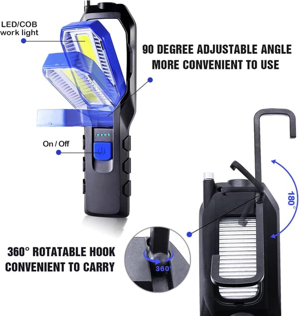 Inspeksjonslys, Oppladbart LED arbeidslys, COB arbeidslys, LE