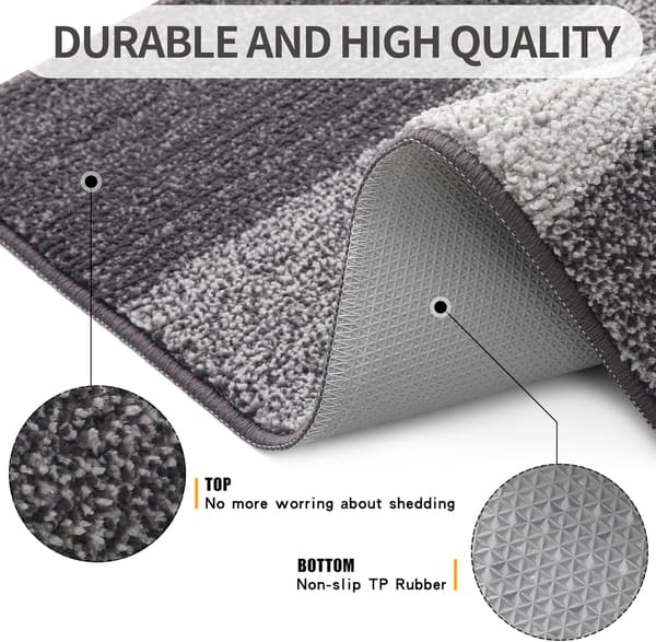 Innendørs dørmatte (grå), 20x32 sklisikker absorberende smussfanger, Abs