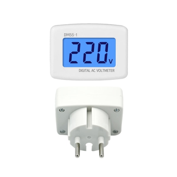 Digital LCD Voltmeter Blå Bakgrundsbelysning 220V, EU Plug Voltage Te DXGHC
