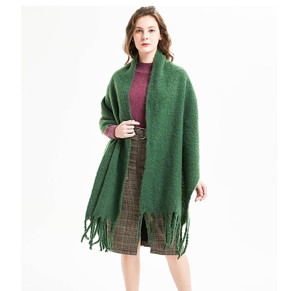 Halsduk för män, Shawl, Grov frans, Rund, Sand, Enfärgad, Lad