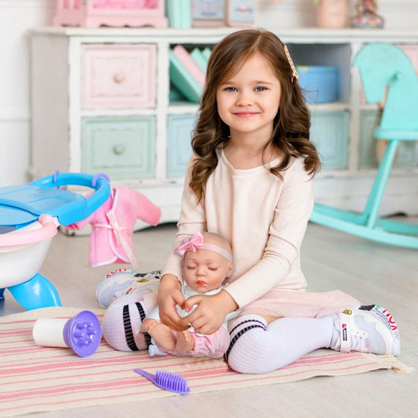 12 tum Newborn Babydocka och Kläder Set Tvättad Realistisk Sili