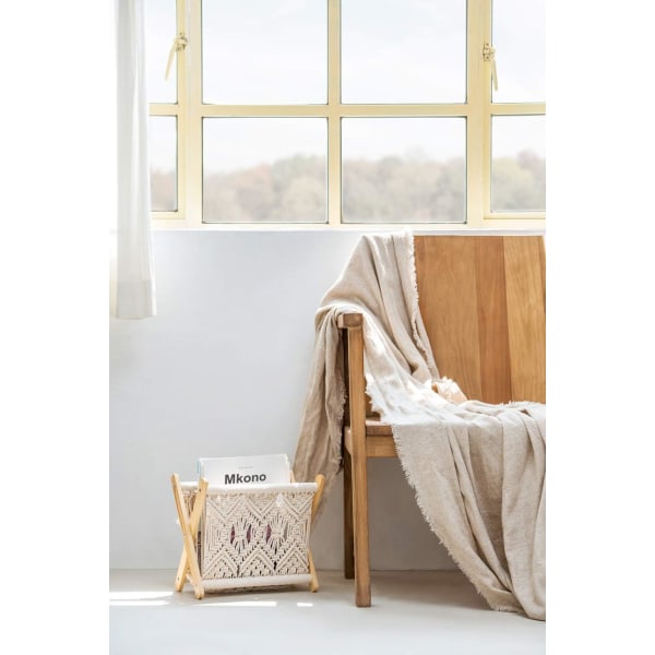 Macrame tidningsställ Boho tidningsställ Fristående förvaring Ba