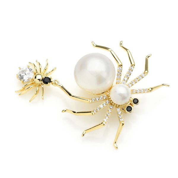Ny design smuk perle mor baby edderkop broche dame tjekkisk rhin