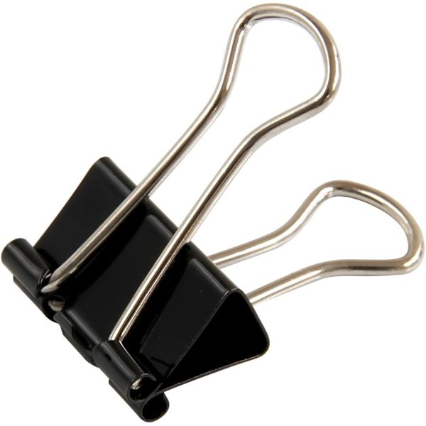 (32mm) Mellemstore sorte papirklips, 24 pak 1 1/4 tommer