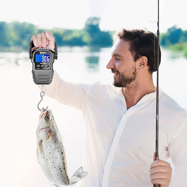 Fiskvåg, 50 kg bagagevåg, med bakgrundsbelyst LCD-display