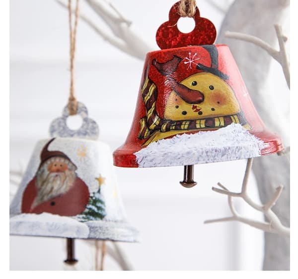 6 stk. 7,5 * 8 cm, tråd længde juleklokke, julepynt