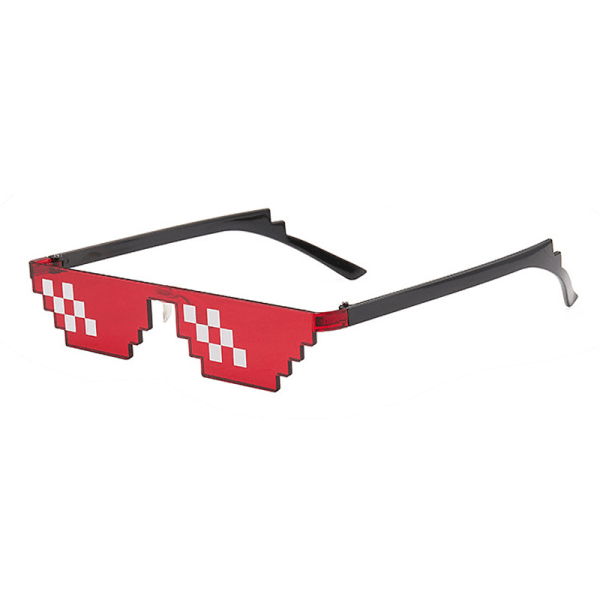 Glasses(Red) Mosaic Pixel 8 Bit Unisex Sunglasses Anti-UV Gamer S