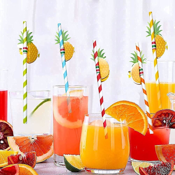 Cocktailsugrör, 50 stycken Cocktailsugrör, 3D Ananas Dricksugrör