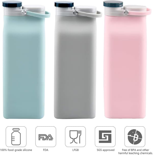 Kasaannettavä Vedenpullo BPA-Vapaa - Taittuva Vedenpullo Matkalle