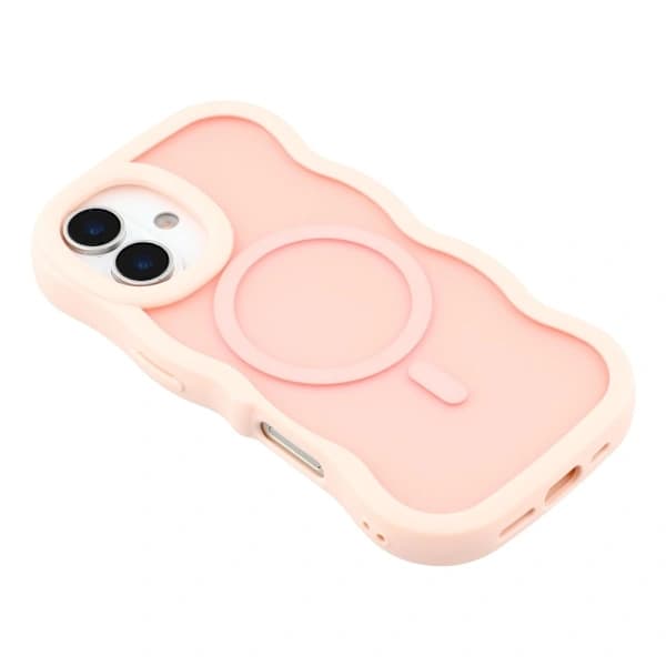 iPhone 17 Deksel MagSafe Bølgete Matt Lys Rosa