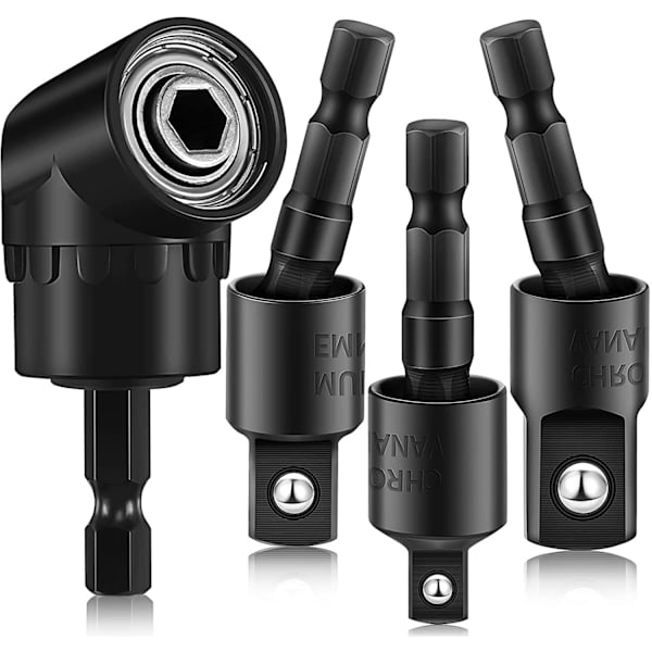 4-delad adapteruppsättning för borrmaskin, 360° roterbar 1/4\" 3/8\"