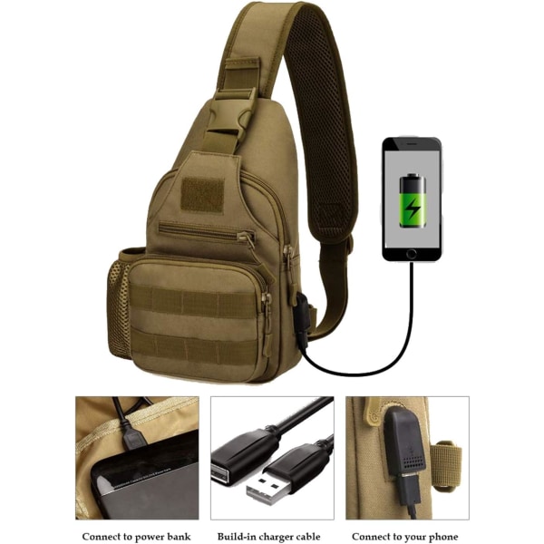 Crossbody Laukku Olkarinta Tactical Laukku Pyöräily Vaellus Backp