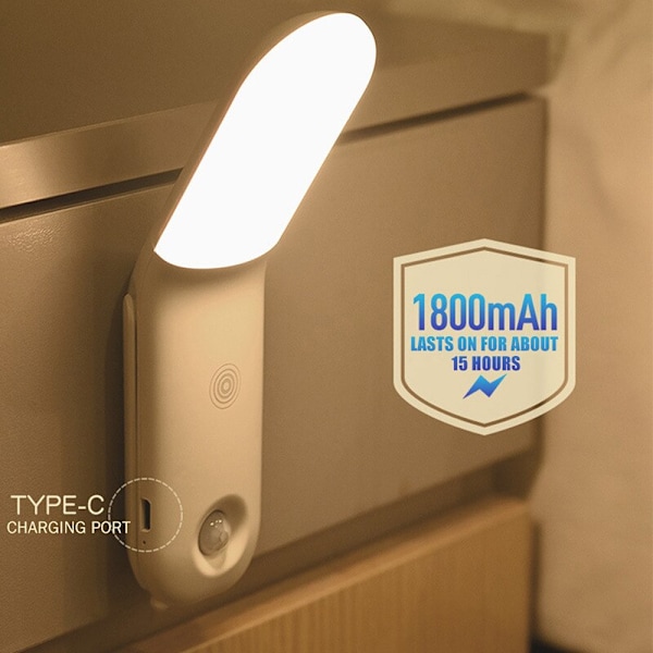 Bevegelsesaktivert nattlys Magnetisk LED-lampe Lys Vegg Soverom Hjem Dekor