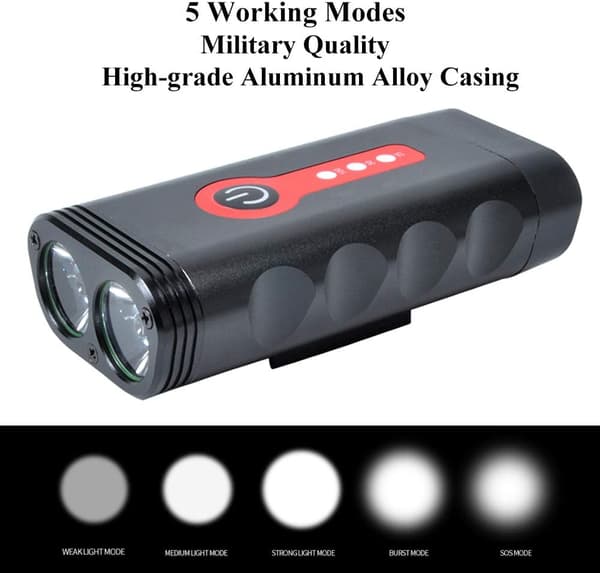 Cykellys Sæt 5 Tilstande 1000 Lumen Super Lys 360 Grader Rotérbar