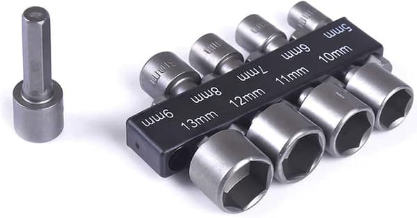 9-delad 5-13mm Hylsnyckelset, Bitsats, för 1/4\" Hex