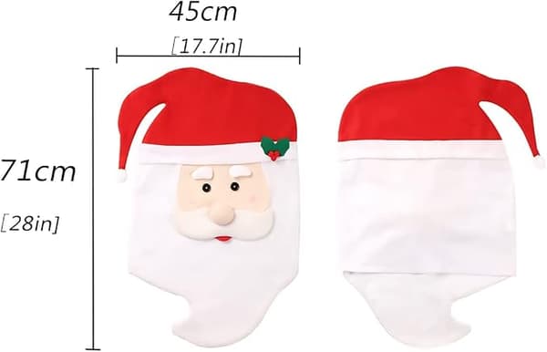 Två set med julstolsöverdrag, matstolar, jul
