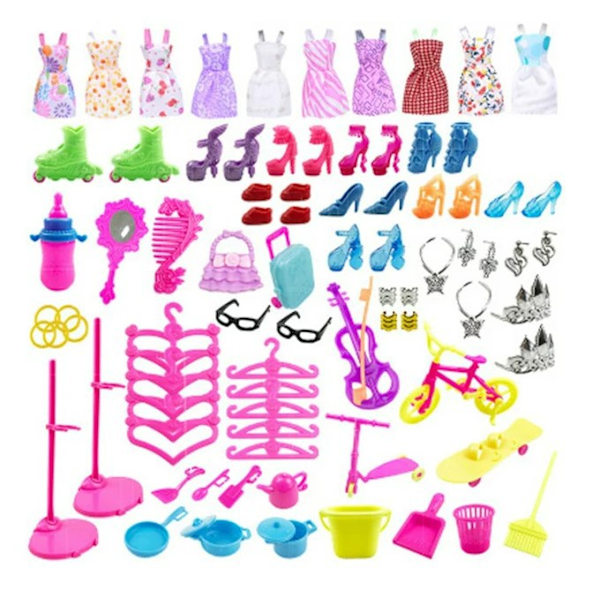 Barbie Changeover Nukkevarusteiden Kassi 10 Osainen Hamesetti Big Gi