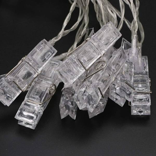 LED-valokuvavalot nastat merkkijono 20 LED-tähtivalot sisätilojen klipsi 3M/