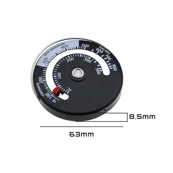 2x Ovn Termometer 0-500°/100-900°F Magnetisk Komfyr Loggbrenner Th