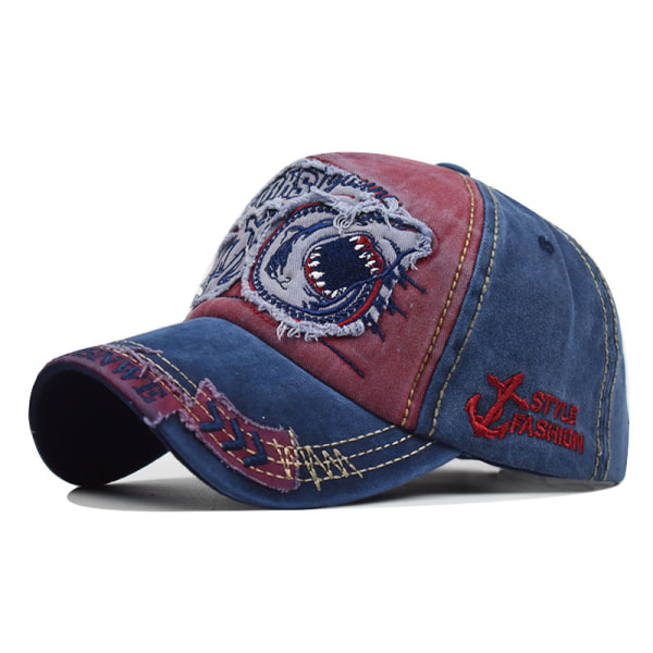 Shark embroidery cotton baseball cap 3D large three-dimensiona