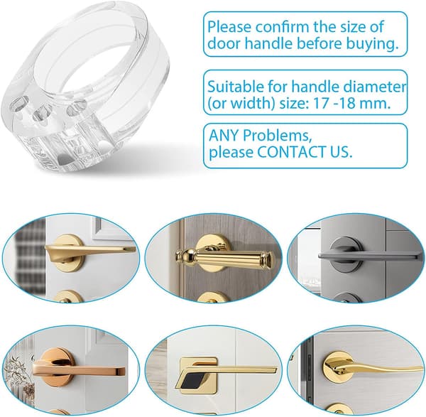Dørstoppere 6 stk PVC Dørhåndtak Stopper Dørstøtfanger Silikon
