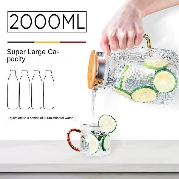 Vattenkanna Glaskanna 2000ml Kann- och Glas Set DXGHC