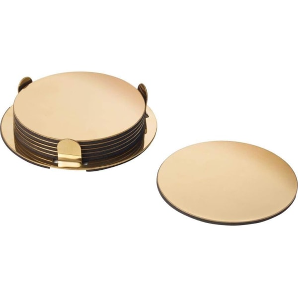 Underlägg, Rostfritt Stål, Mässing/Guld, 8,5 cm (6 ST)
