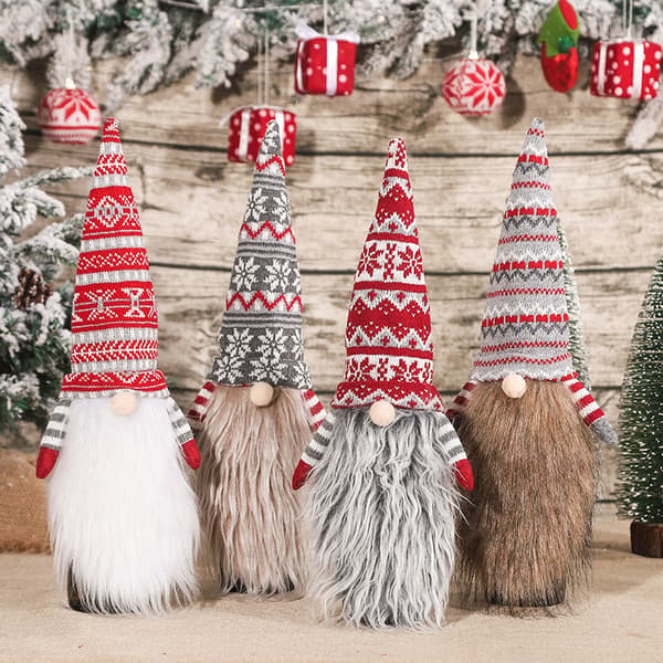 Tomte Vin-Flaskklädsel, 4-pack Handgjorda Svenska Tomtar