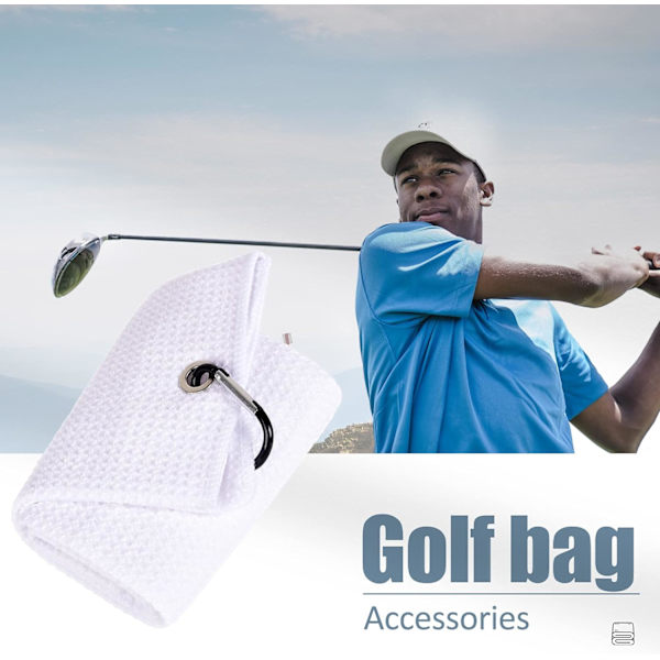 Tri-Fold Golf Håndkle - Premium Mikrofiberstoff - Preget Mønster