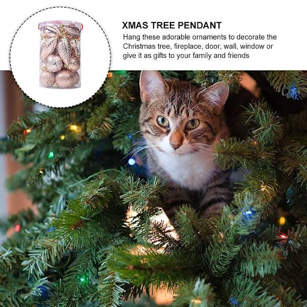 21 stk Juletrær Ornament Kuler - Glitter Dekorert Julekule 3