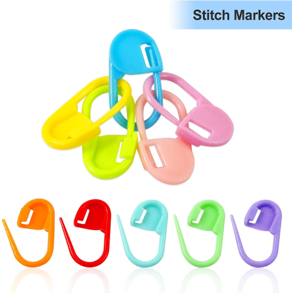 Stickningsmarkörer, 130 stycken Virkningsmarkörer, 10 Färger Stickningsmarkörer